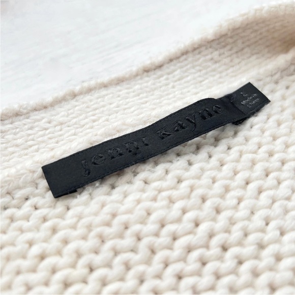 Jenni Kayne Cody Button Up Knit LARGE Cardigan Sweater Ivory Cream Long Sleeve - Picture 10 of 12